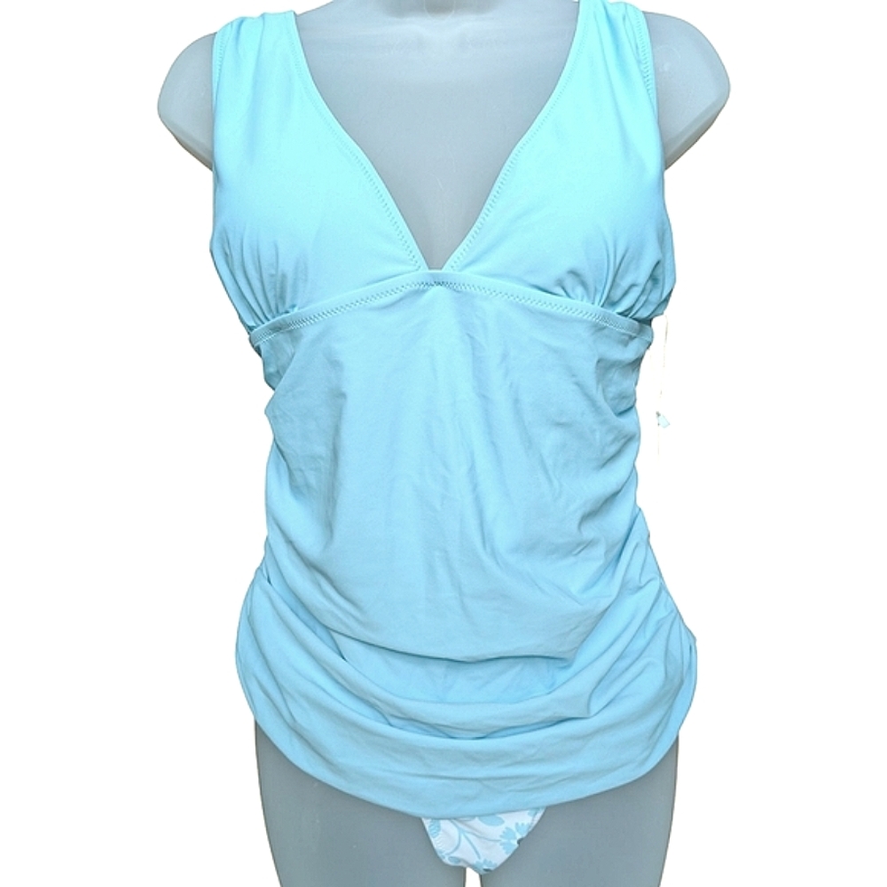 New Light Blue Tankini Floral  Swimsuit XL